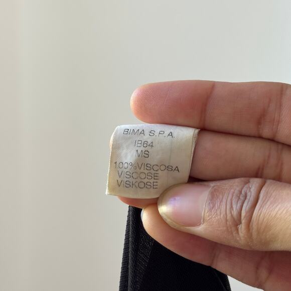 Vintage Italian Viscose Mesh Floral Slip Dress with Asymmetric Striped Hem (S) - Picture 9 of 9